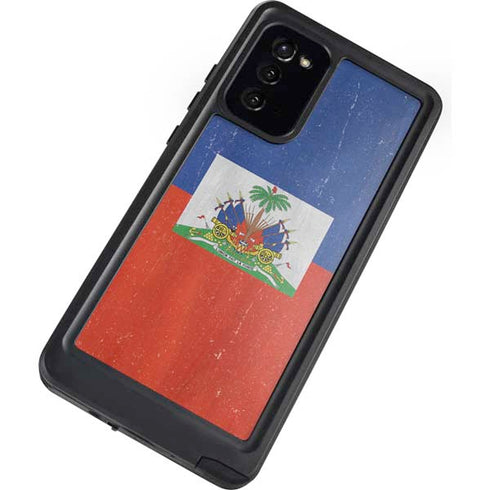 Haiti Flag Distressed Galaxy Note20 5G Waterproof Case